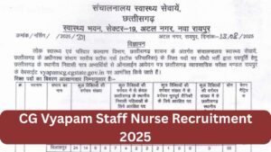 CG Vyapam Staff Nurse Recruitment 2025