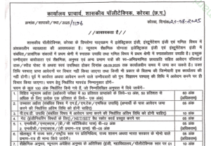 Government Polytechnic Korba Recruitment 2025