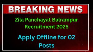 Zila Panchayat Balrampur Recruitment 2025