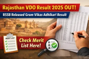 Rajasthan VDO Result 2025 OUT