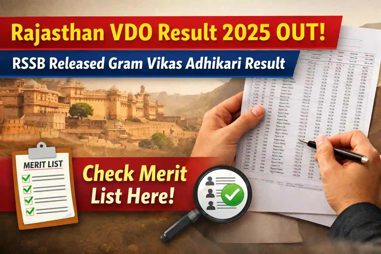 Rajasthan VDO Result 2025 OUT