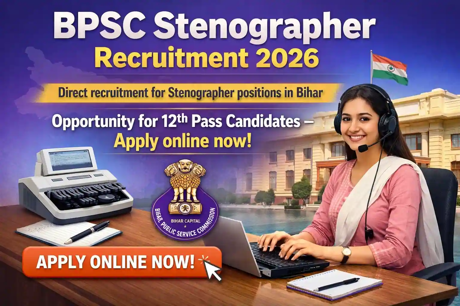 BPSC Stenographer Recruitment 2026