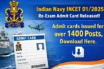Indian Navy INCET 012025 Re-Exam Admit Card Out