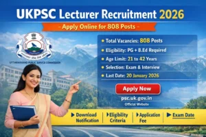 UKPSC Lecturer Recruitment 2026