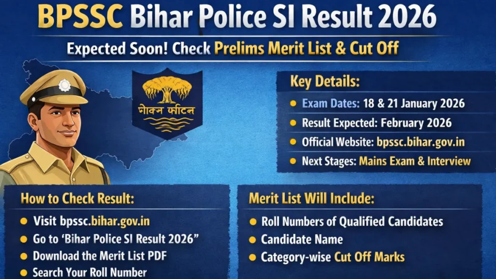 BPSSC Bihar Police SI Result 2026