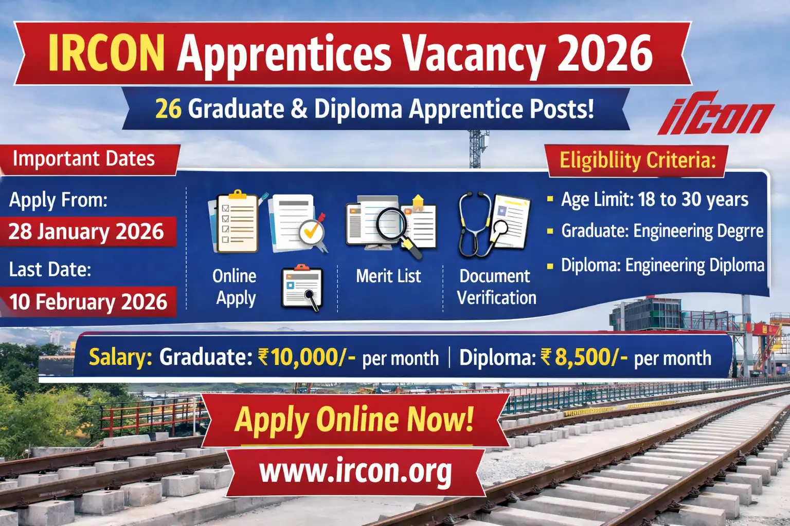 IRCON Apprentices Vacancy