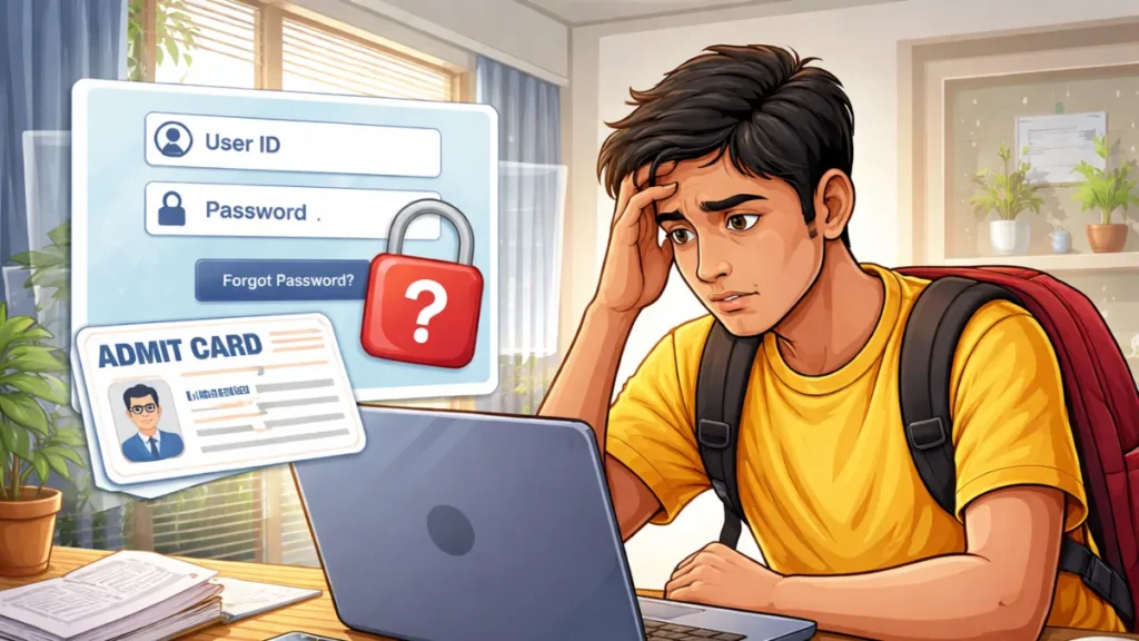 Admit Card download karte waqt Password bhul gaye toh kya karein